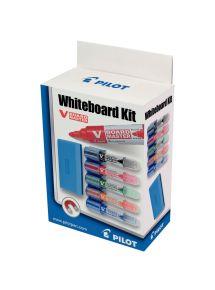 Set de 5 marqueurs tableaux blancs V-Board Master + brosse
