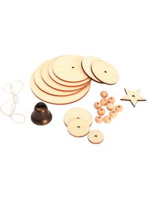 Lot de 10 suspensions sapin disques en bois