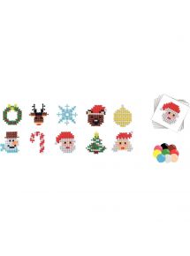 Sac de 1500 aqua perles 10 motifs thème Noel