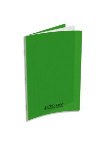 Cahier polypro 21x29,7cm, 48p, grands carreaux, vert
