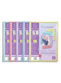 Protège-documents personnalisable Kreacover, format 24x32cm, 20 pochettes, couleurs assorties pastels