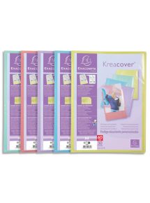 Protège-documents personnalisable Kreacover, format 24x32cm, 30 pochettes, couleurs assorties pastels