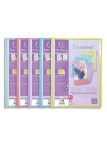 Protège-documents personnalisable Kreacover, format 24x32cm, 40 pochettes, couleurs assorties pastels