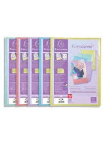 Protège-documents personnalisable Kreacover, format 24x32cm, 50 pochettes, couleurs assorties pastels