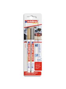 Marqueur craie liquide Chalk marker 4085, blister de 2, or et argent