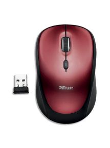 Mini souris sans fil, rouge