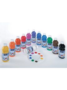 Gouache Color & Co, lot de 12 flacons de 500ml, couleurs assorties