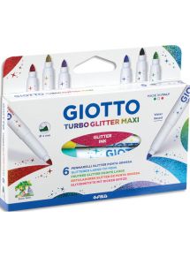 Feutre de coloriage pailleté Turbo Glitter pointe large, étui de 6