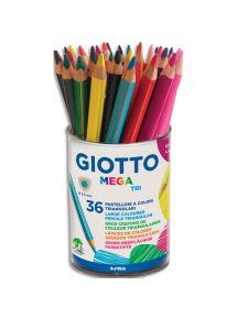 Crayon de couleurs Mega Tri, mine 5,5mm, pot de 36