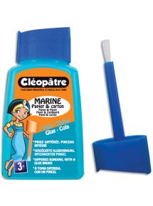 Colle Cléopâtre marine, pot de 80g avec pinceau incorporé