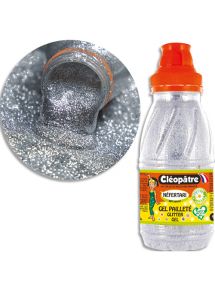 Gel pailleté Cléopâtre, flacon de 250ml, argent