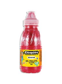 Gel pailleté Cléopâtre, flacon de 250ml, rouge