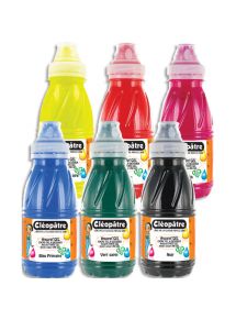 Encre à dessiner épaisse Aquarel'Gel, lot de 6 flacons de 250ml couleurs assorties