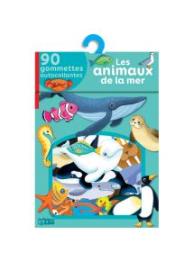 Gommette adhésive colorée thème les animaux de la mer, boîte de 80