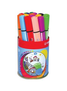 Feutre de coloriage Trio Scribbi pointe large, pot de 16