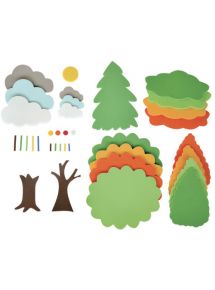 Kit 4 saisons - 540 pièces en mousse assorties (arbres, nuages...)