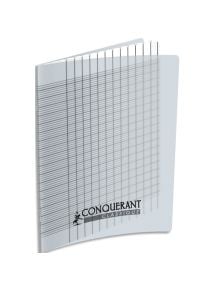 Cahier déficient visuel 17x22cm, 96p, réglure noire, grands carreaux