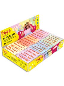 Pâte à modeler végétale Plastilina, présentoir de 30x50g, couleurs pastels assorties