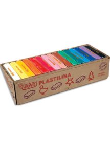 Pâte à modeler végétale Plastilina, présentoir de 15x350g, couleurs assorties