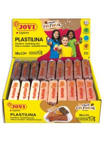 Pâte à modeler végétale Plastilina, présentoir de 18x50g, couleurs multiculturel assorties