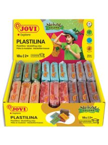 Pâte à modeler végétale Plastilina, présentoir de 18x50g, couleurs nature assorties
