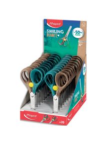 Ciseaux Security 13 cm Smiling Planet, présentoir de 20