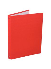 Classeur 4 anneaux en carton plastifié, format A4+, dos 2 cm, rouge