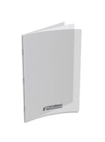 Cahier polypro 24x32cm, 48p, petits carreaux, incolore