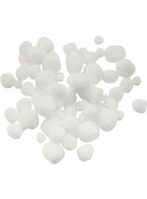 Sachet de 150 pompons blanc taille assortie