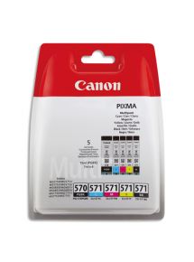 Cartouche  jet d'encre Canon CLI-571-PGI570, multipack noir et couleurs