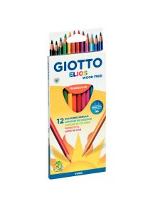 Étui de 12 crayons Elios Wood Free assortis