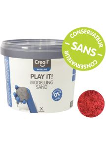 Seau de 750 grammes de sable magique coloris rouge