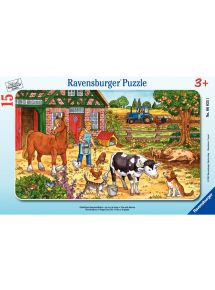 Puzzle à cadre 15 pièces, à la ferme