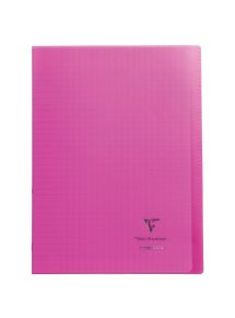 Cahier piqûre 96 pages Koverbook, A4, seyès 90g, couverture polypropylène rose