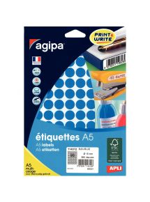 Etui de 960 pastilles adhésives diamètre 15 mm bleu