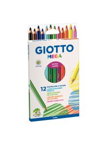 Crayon de couleur Méga Giotto, gros module, boîte de 12