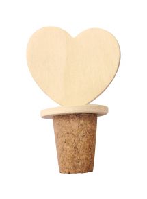 Lot de 6 bouchons en liège forme coeur