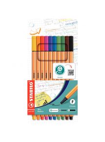 Stylo feutre Point 88, tracé 0,4mm, pochette de 10 coloris assortis