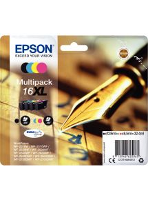 Epson STYLO PLUME / 16XL lot 4 cartouches encre NCMJ haute capacité authentique T163640