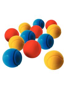 Sachet de 12 balles en mousse diamètre 7cm coloris assortis