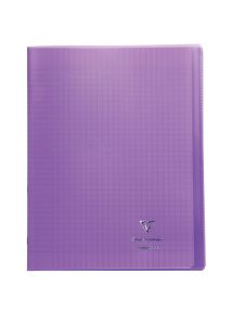 Cahier piqûre 96 pages Koverbook, 24x32 cm, seyès 90g, couverture polypropylène violet