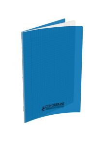 Cahier polypro 21x29,7cm, 96p, grands carreaux, bleu