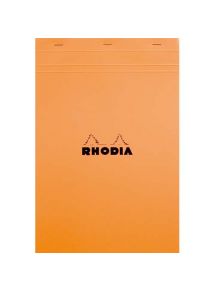 Bloc de bureau 80g Rhodia agrafé en tête, 160 pages, ligné, format 21x31,8cm, orange