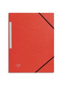 Chemise 3 rabats à élastique en carte lustrée, format A4, rouge