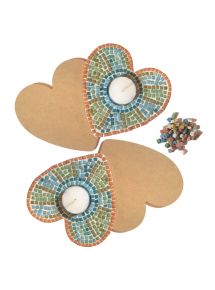 Bougeoir cœur mosaîque, kit de 12