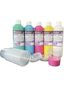 Lot de 5 flacons 500ml de peinture craie liquide
