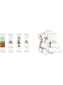 Lot de 26 lettres cursives lignées magnétiques grand format