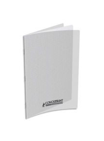 Cahier polypro 21x29,7cm, 96p, petits carreaux, incolore