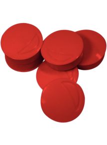 Blister de 6 punaises magnétiques, diamètre 22 mm rouge