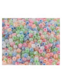Perles de rocailles nacrées, diamètre 5mm, couleurs assorties, bocal de 500